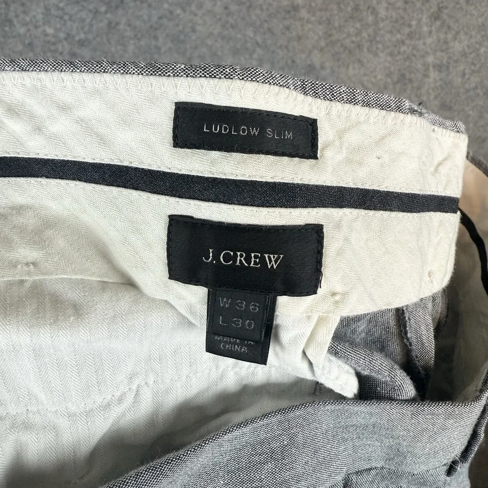 J Crew Pants Mens 36x30 Gray Ludlow Slim Fit Chinos Somelos Cotton Trousers - Picture 5 of 11